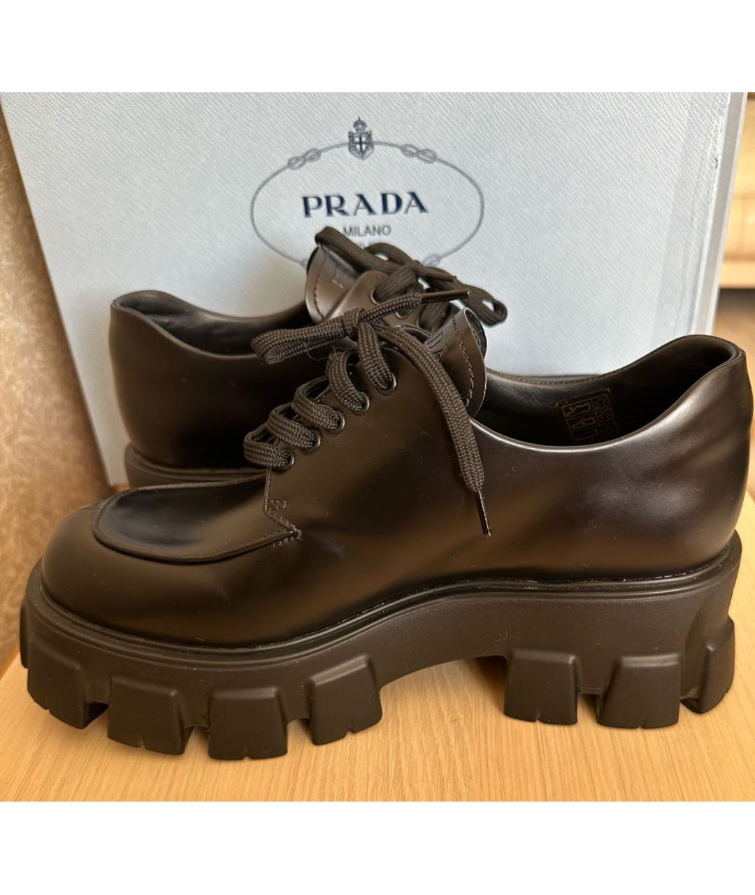 PRADA Черные ботинки из лакированной кожи, фото 6