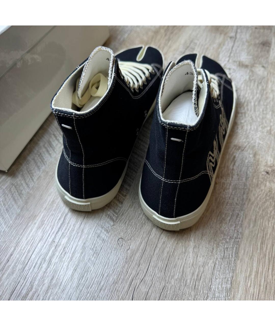 MAISON MARGIELA Черные текстильные высокие кроссовки / кеды, фото 6