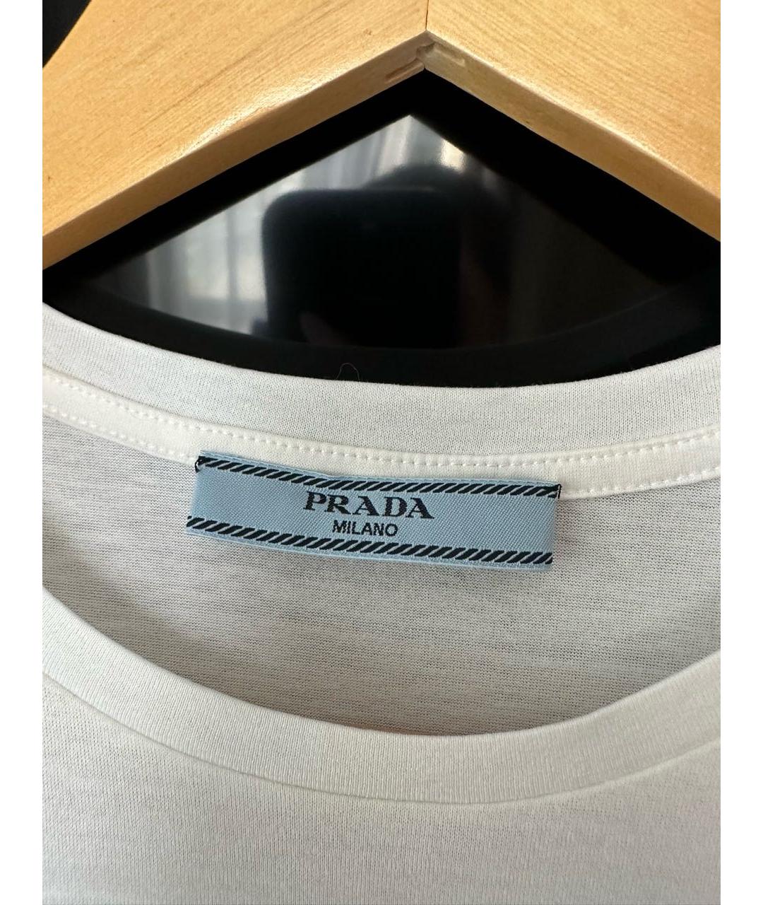 PRADA Белая хлопковая футболка, фото 3