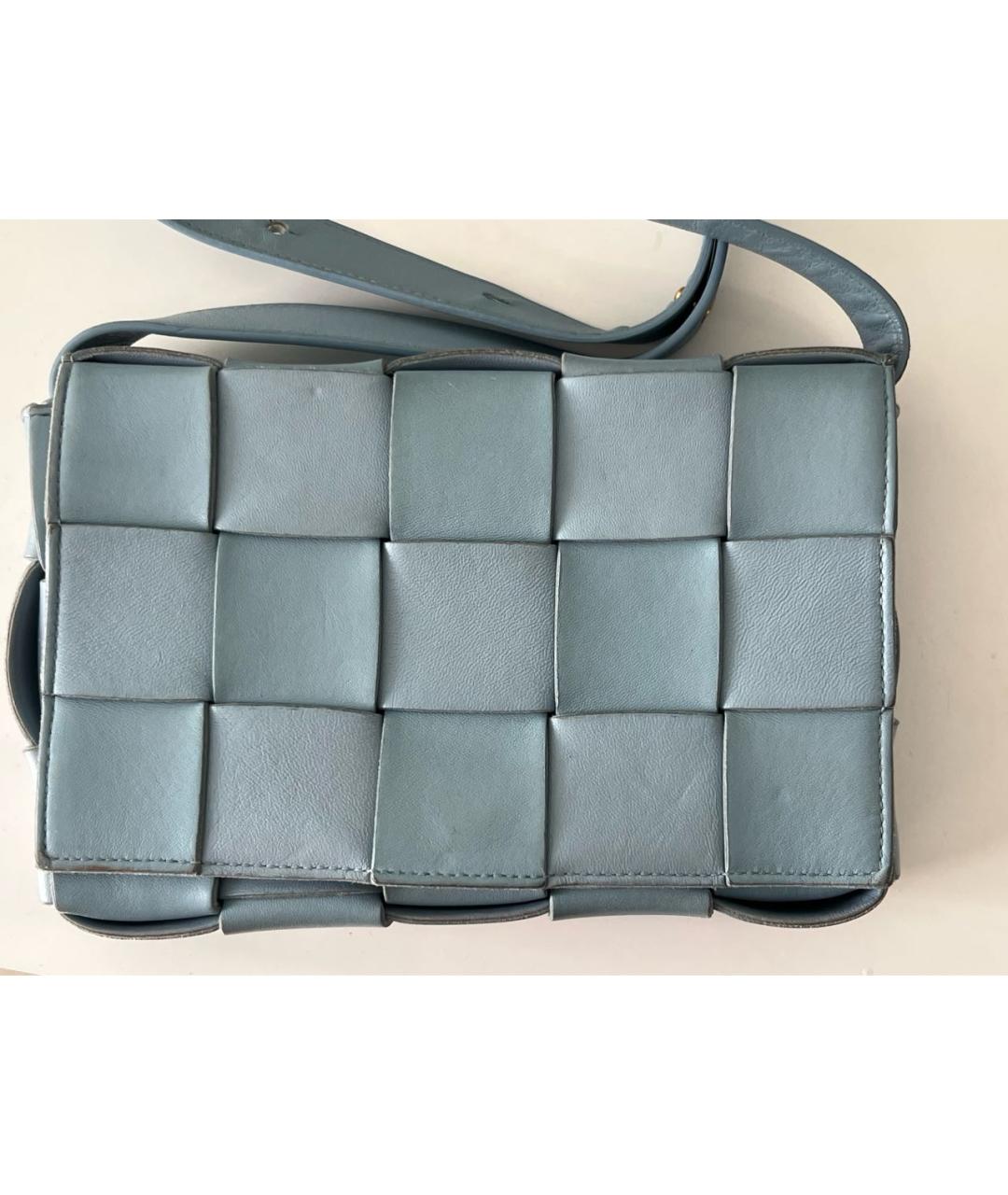 BOTTEGA VENETA Голубая кожаная сумка через плечо, фото 5