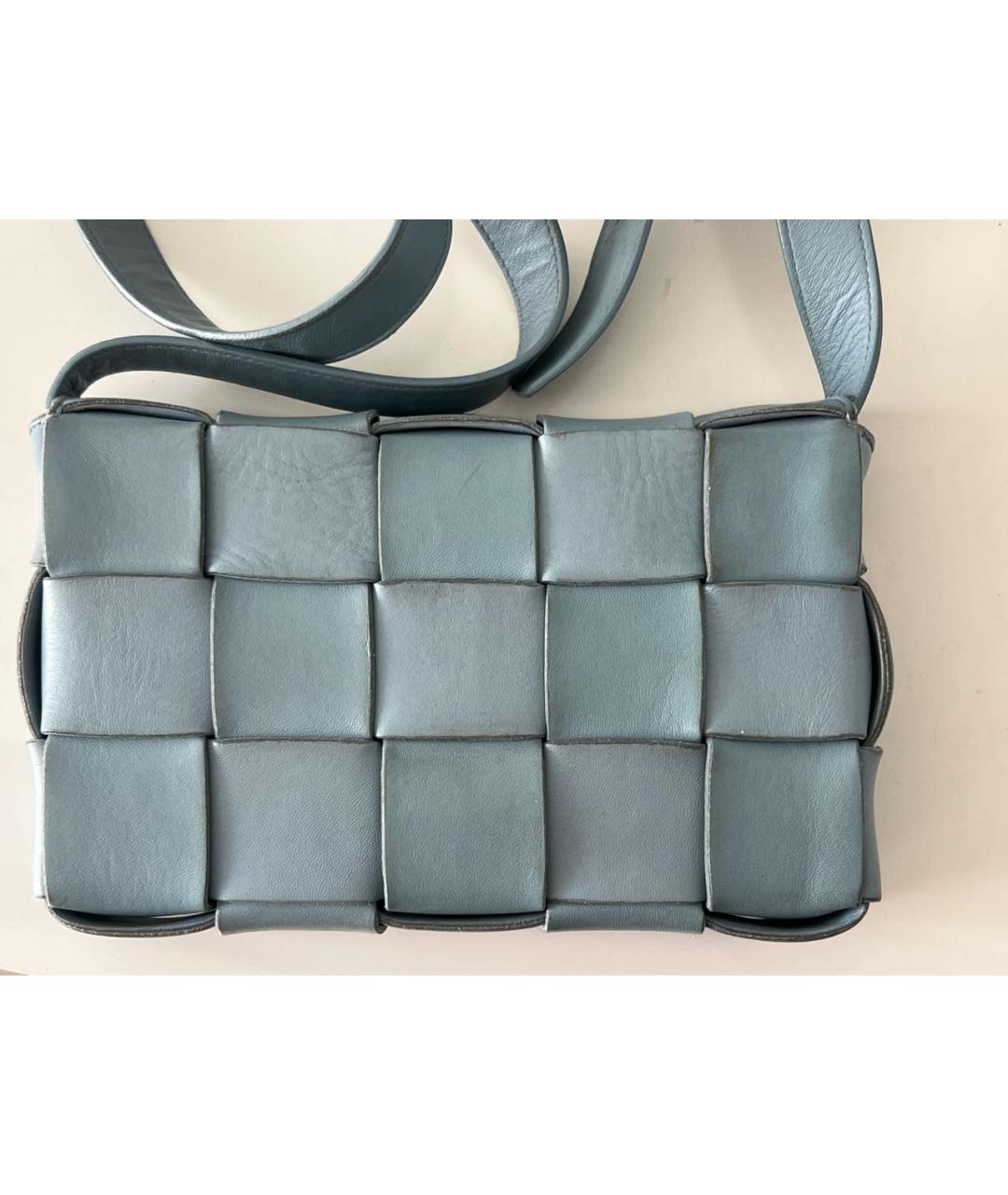 BOTTEGA VENETA Голубая кожаная сумка через плечо, фото 2