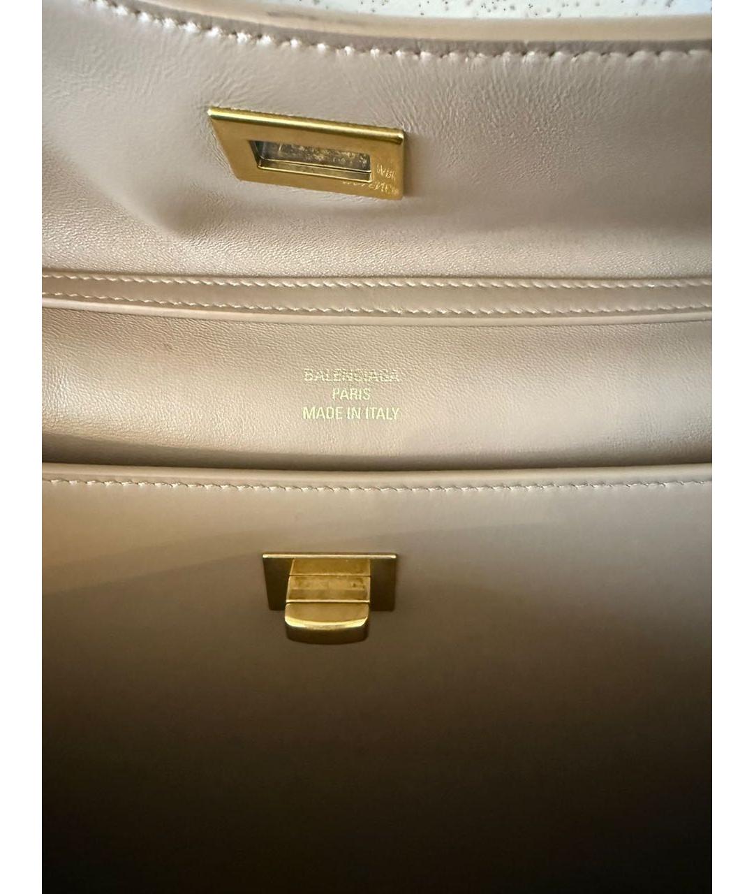 BALENCIAGA Бежевая кожаная сумка тоут, фото 5