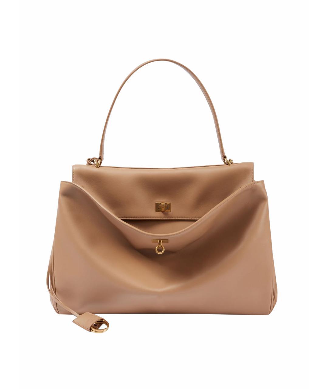 BALENCIAGA Бежевая кожаная сумка тоут, фото 1