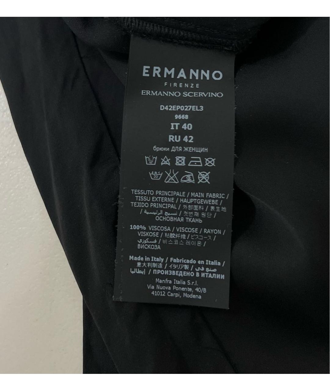 ERMANNO SCERVINO Черные вискозные брюки широкие, фото 8