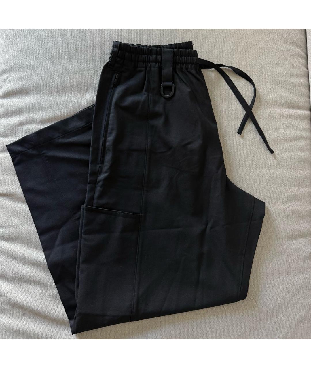Y-3 Черные шерстяные повседневные брюки, фото 3