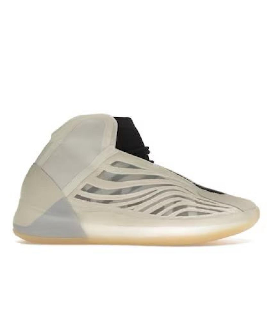 ADIDAS YEEZY Бежевые текстильные высокие кроссовки / кеды, фото 7
