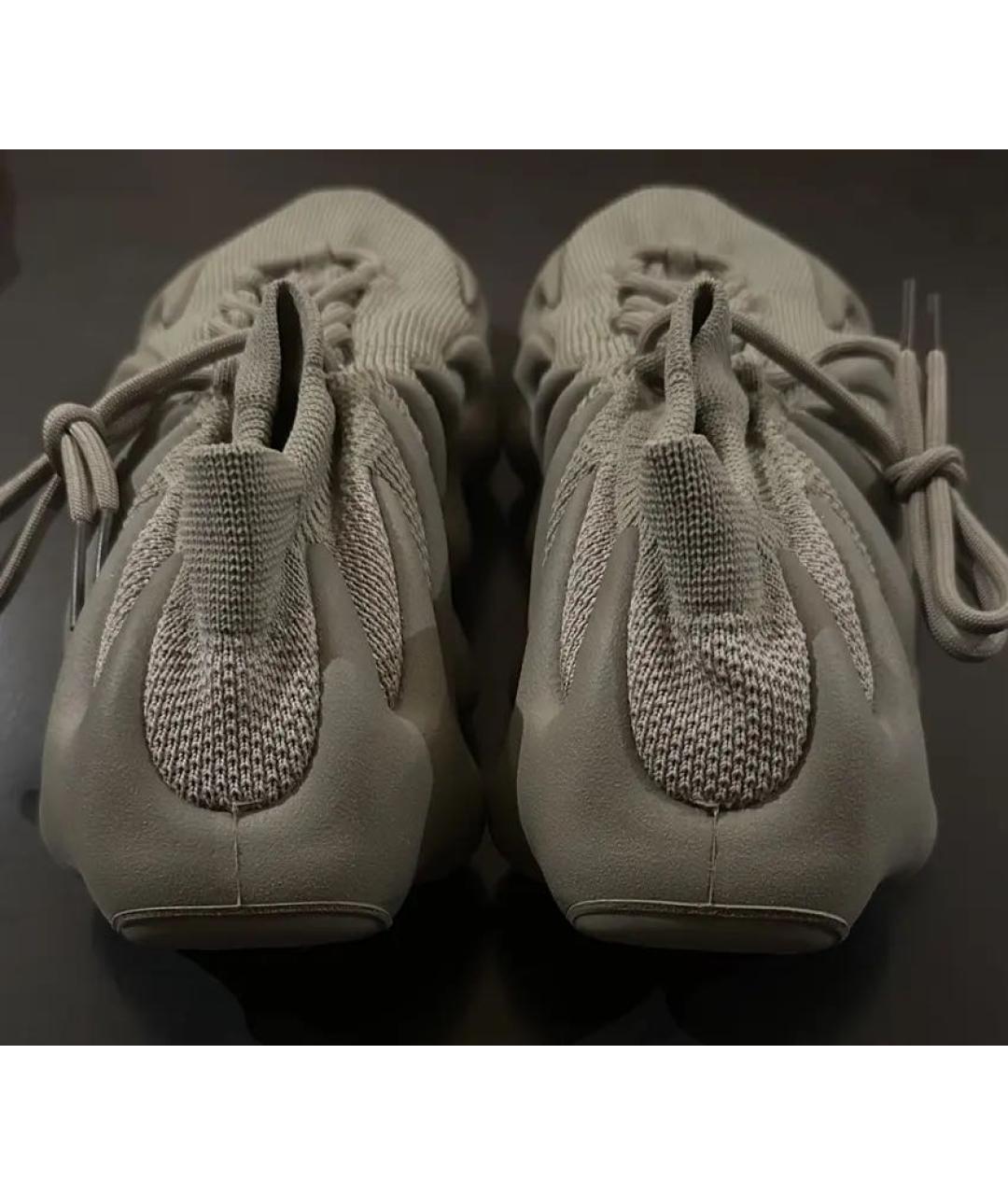 ADIDAS YEEZY Бежевые текстильные низкие кроссовки / кеды, фото 3