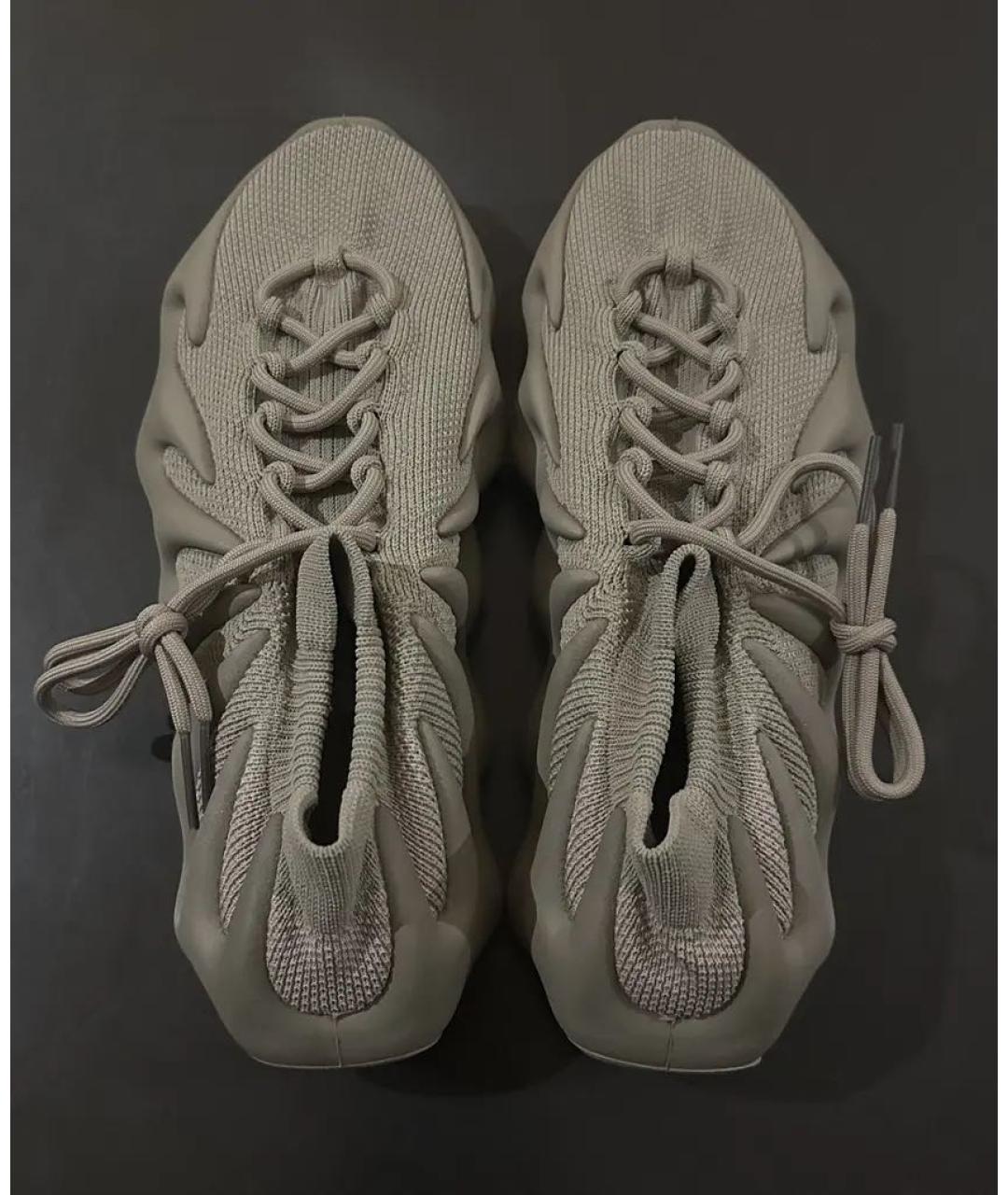 ADIDAS YEEZY Бежевые текстильные низкие кроссовки / кеды, фото 2