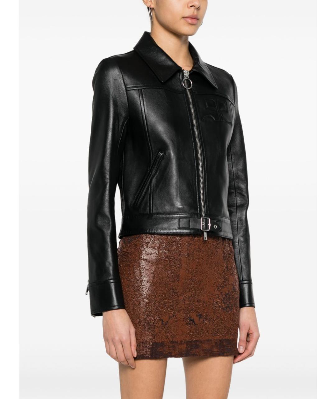 COURREGES Черная кожаная куртка, фото 2