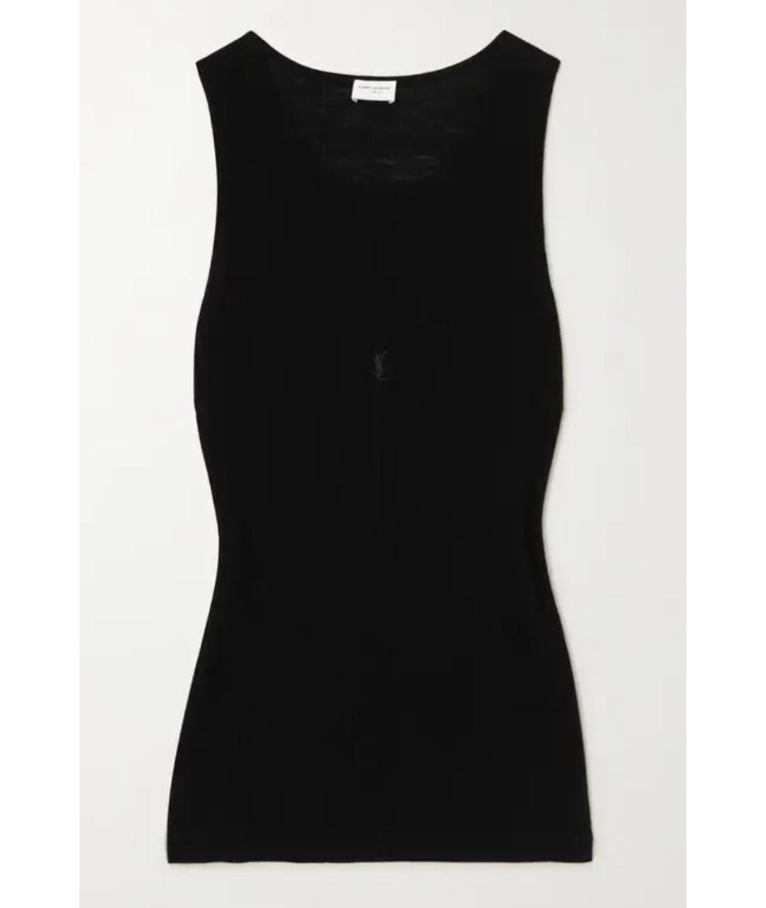 SAINT LAURENT Черная шерстяная майка, фото 6
