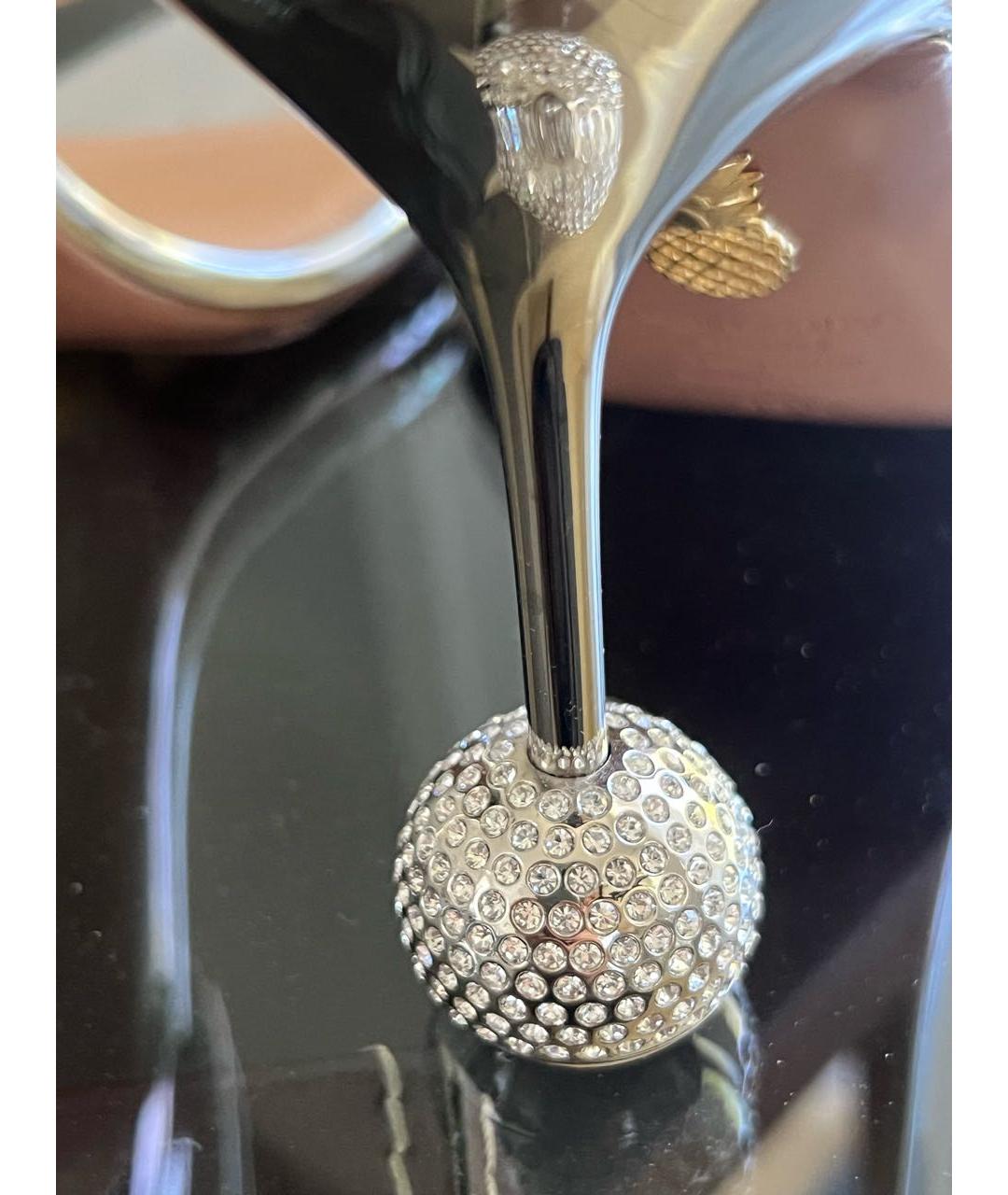 AQUAZZURA Серебряные кожаные босоножки, фото 4