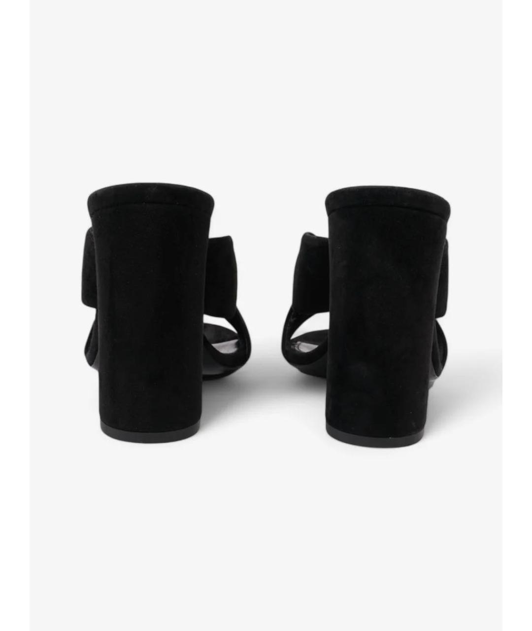 SAINT LAURENT Черные замшевые мюли, фото 4