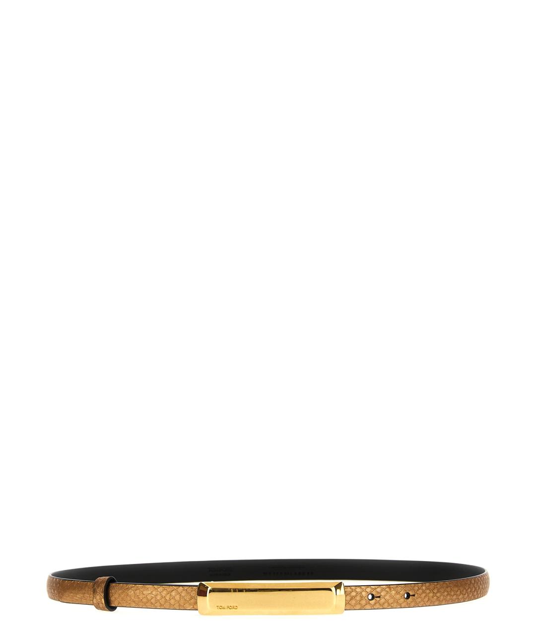 TOM FORD Золотой кожаный ремень, фото 2