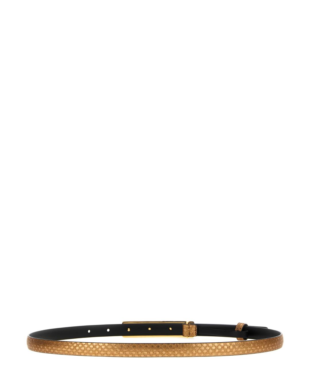 TOM FORD Золотой кожаный ремень, фото 3