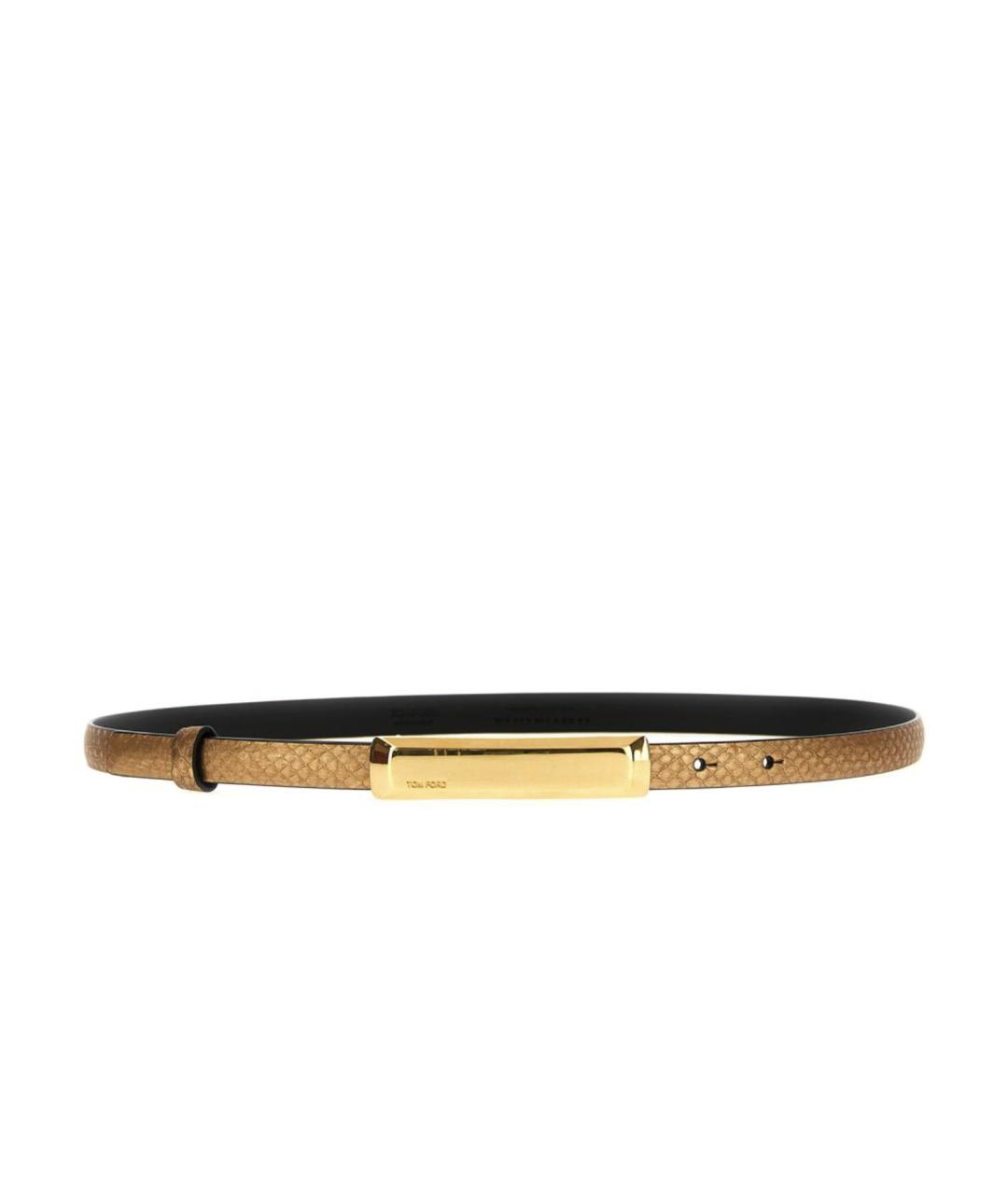 TOM FORD Золотой кожаный ремень, фото 1