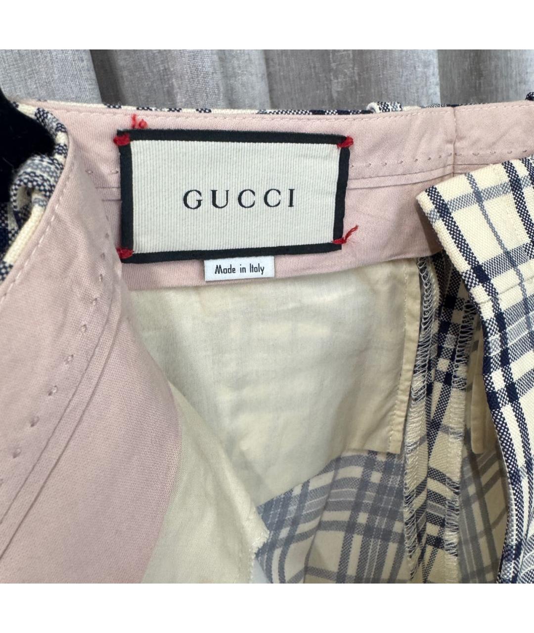 GUCCI Бежевые шерстяные брюки широкие, фото 3