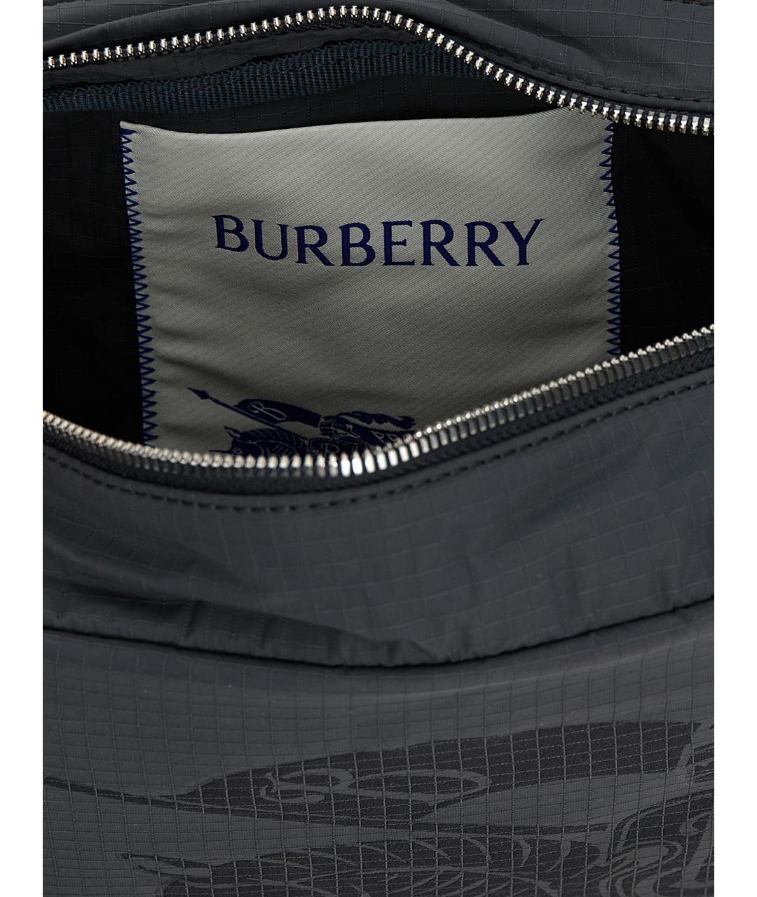 BURBERRY Серая синтетическая сумка на плечо, фото 4