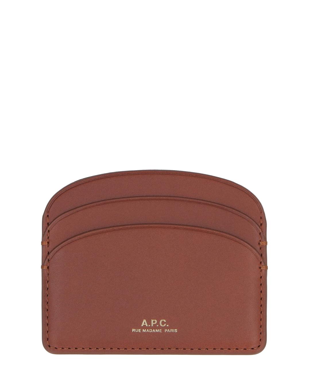 A.P.C. Коричневый кожаный кардхолдер, фото 1