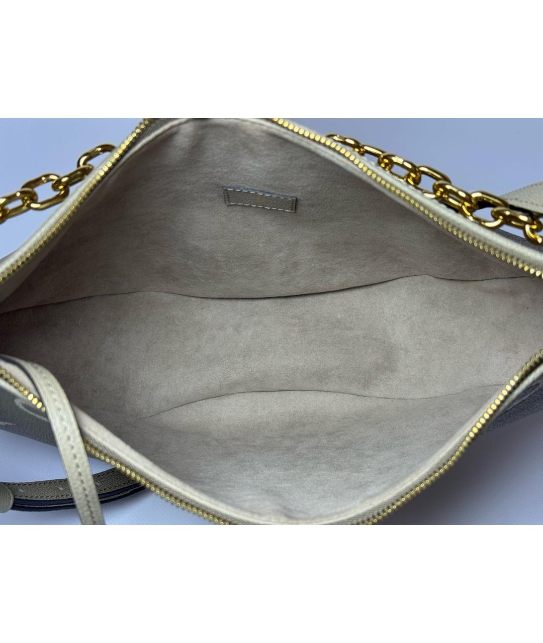 LOUIS VUITTON Бежевая кожаная сумка через плечо, фото 4