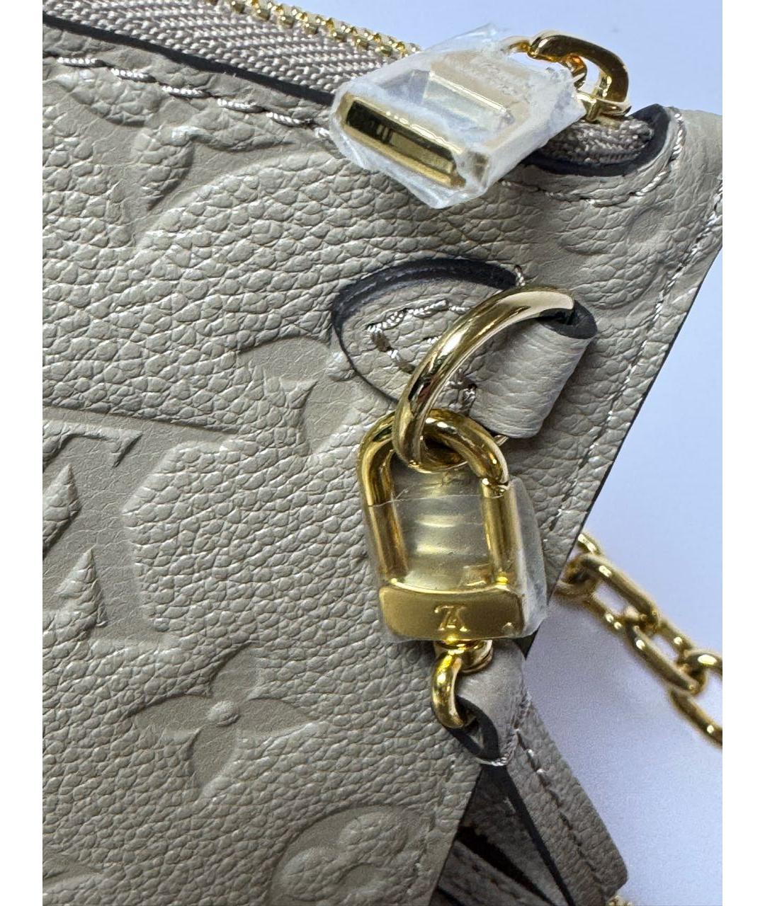 LOUIS VUITTON Бежевая кожаная сумка через плечо, фото 7