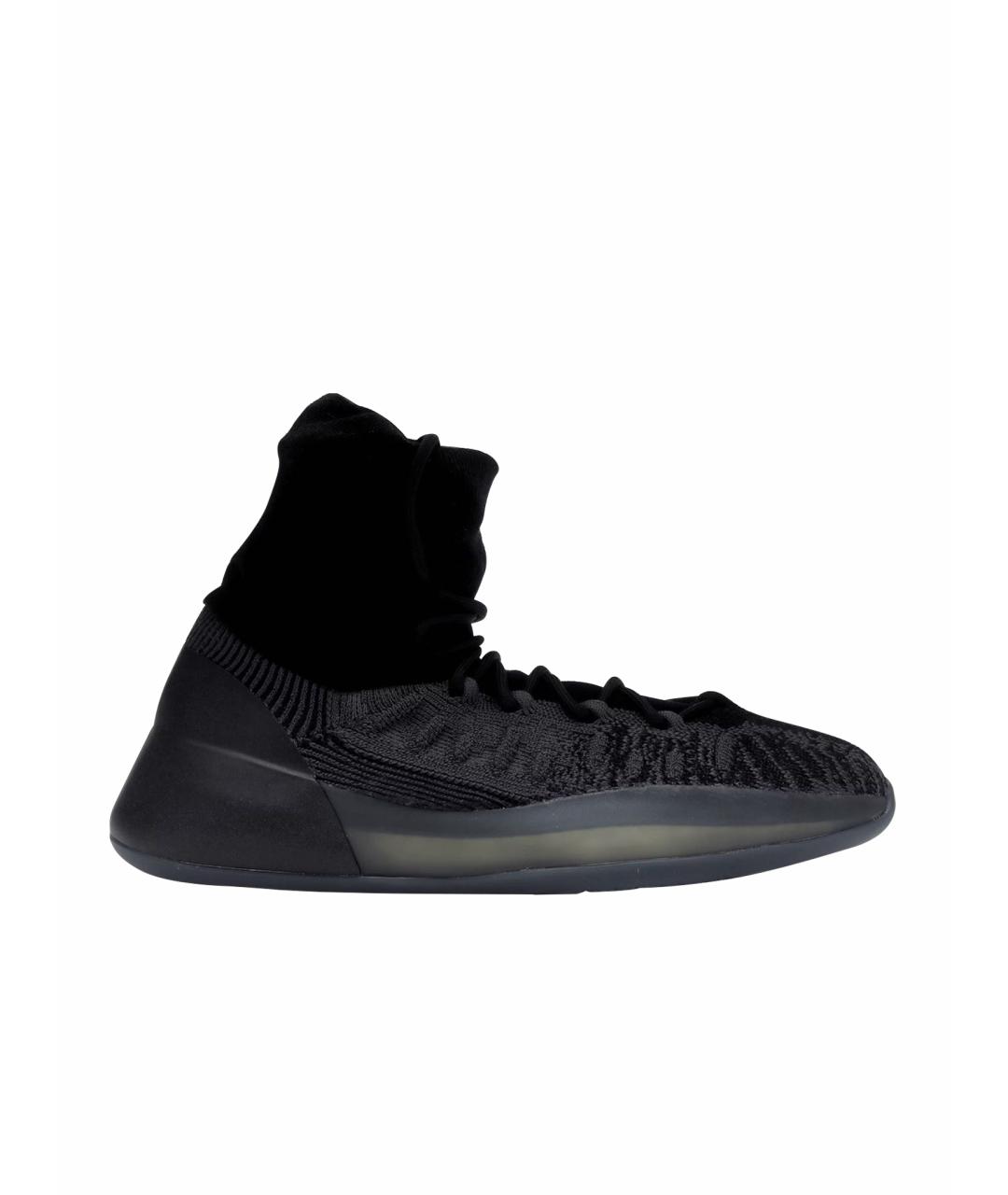 ADIDAS YEEZY Черные текстильные высокие кроссовки / кеды, фото 1