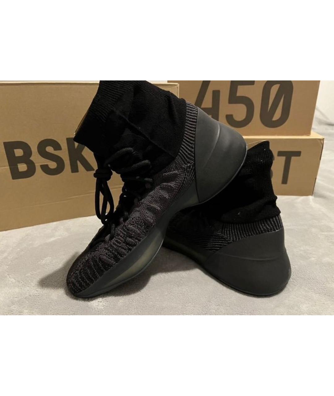 ADIDAS YEEZY Черные текстильные высокие кроссовки / кеды, фото 5