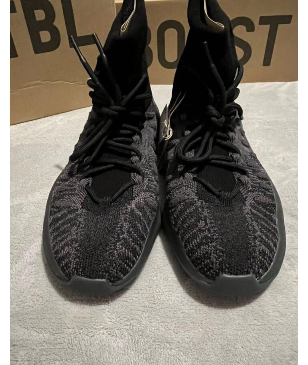 ADIDAS YEEZY Черные текстильные высокие кроссовки / кеды, фото 3