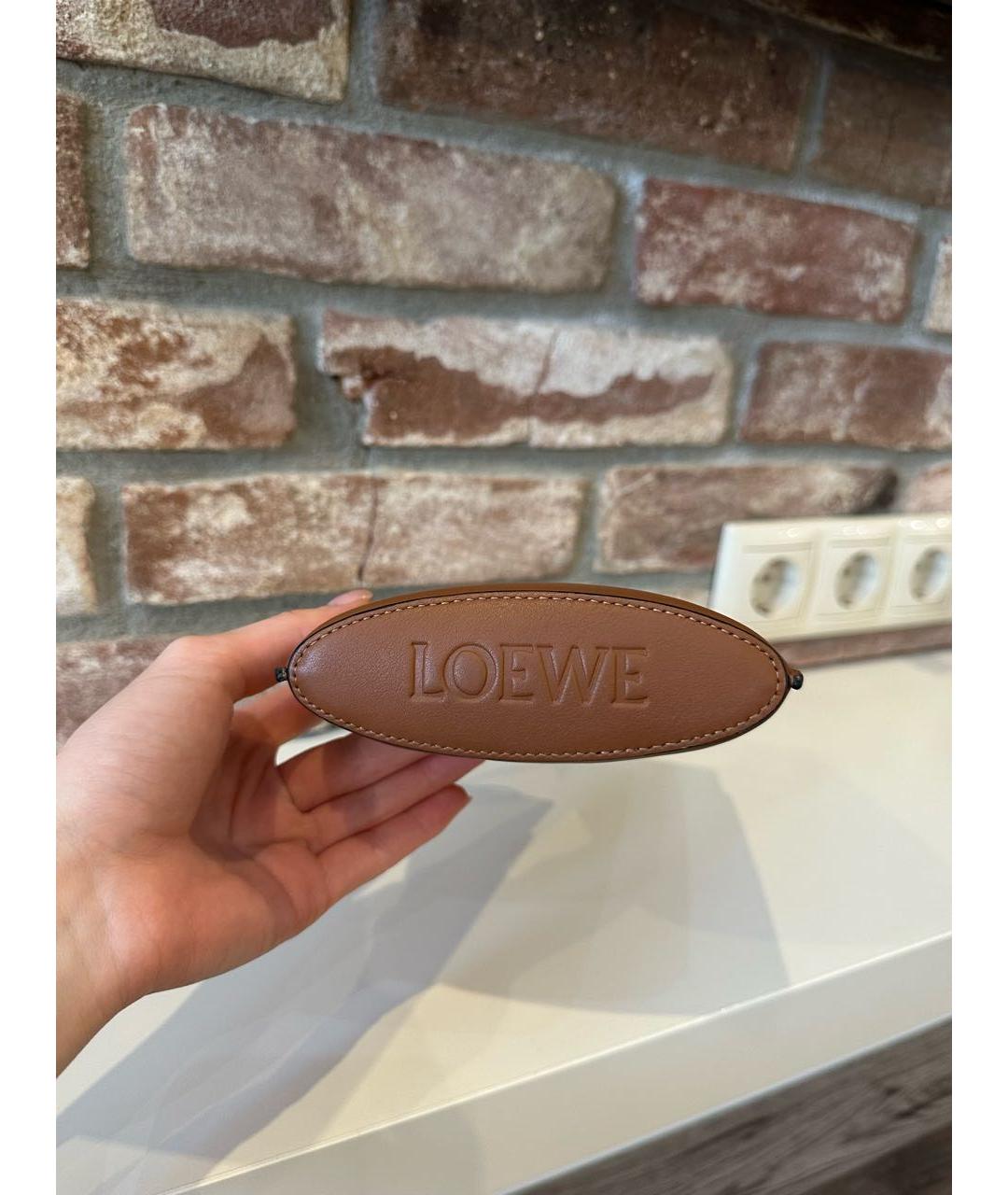 LOEWE Коричневая кожаная сумка через плечо, фото 5