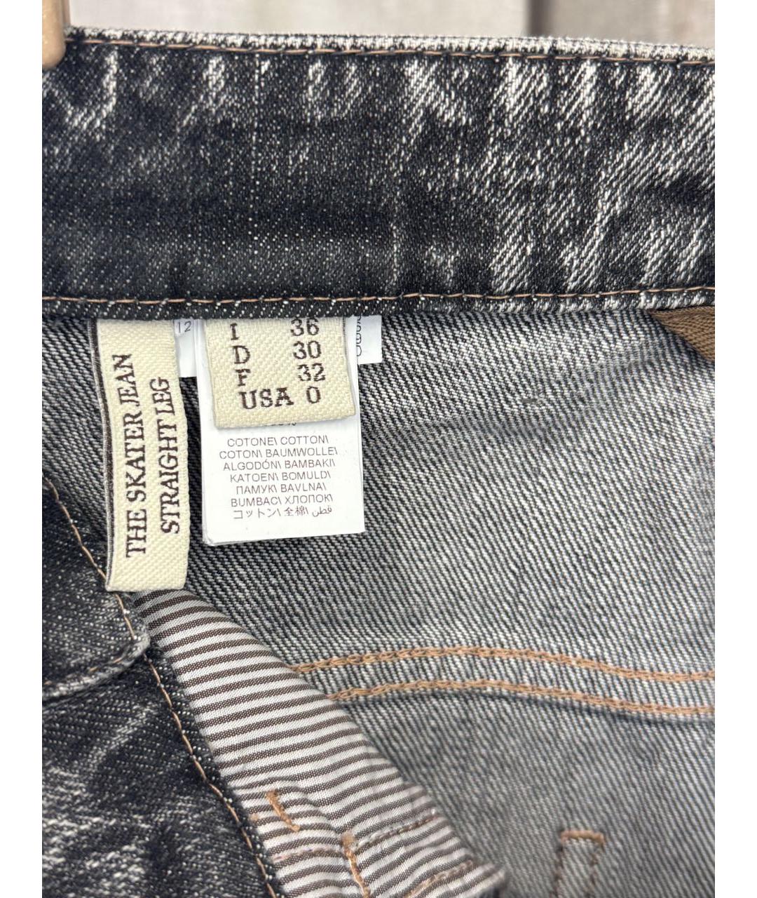 BRUNELLO CUCINELLI Антрацитовые хлопковые прямые джинсы, фото 5