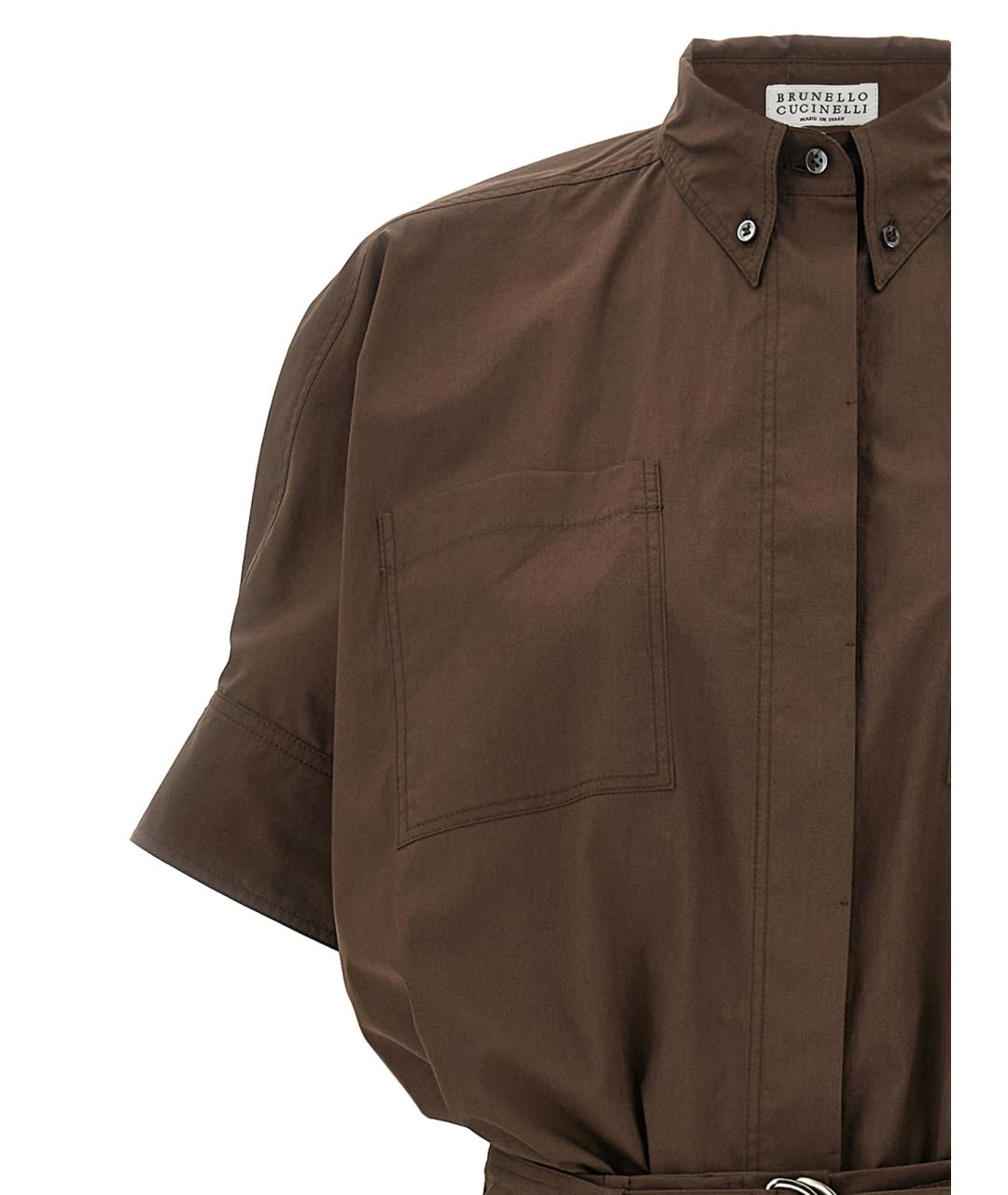 BRUNELLO CUCINELLI Коричневый хлопковый комбинезон, фото 3
