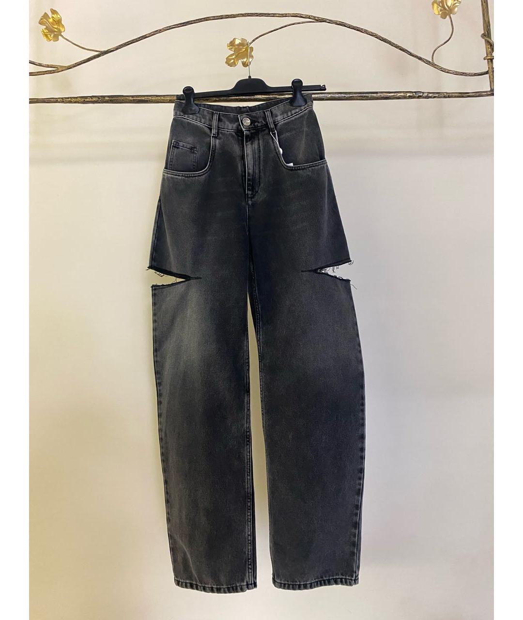 MAISON MARGIELA Серые хлопковые прямые джинсы, фото 7