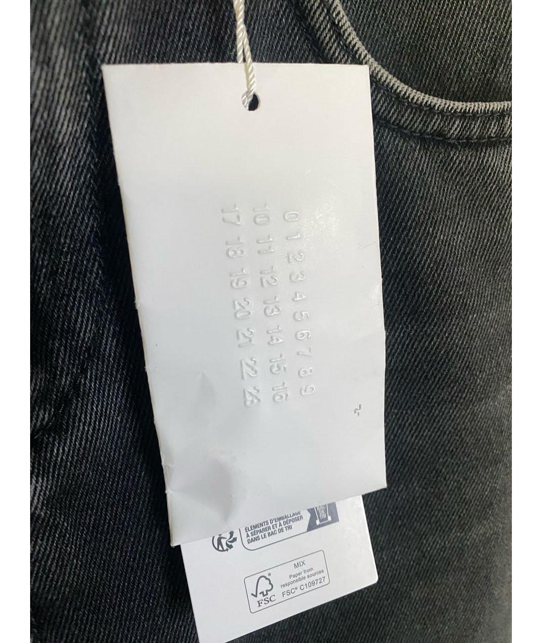 MAISON MARGIELA Серые хлопковые прямые джинсы, фото 4