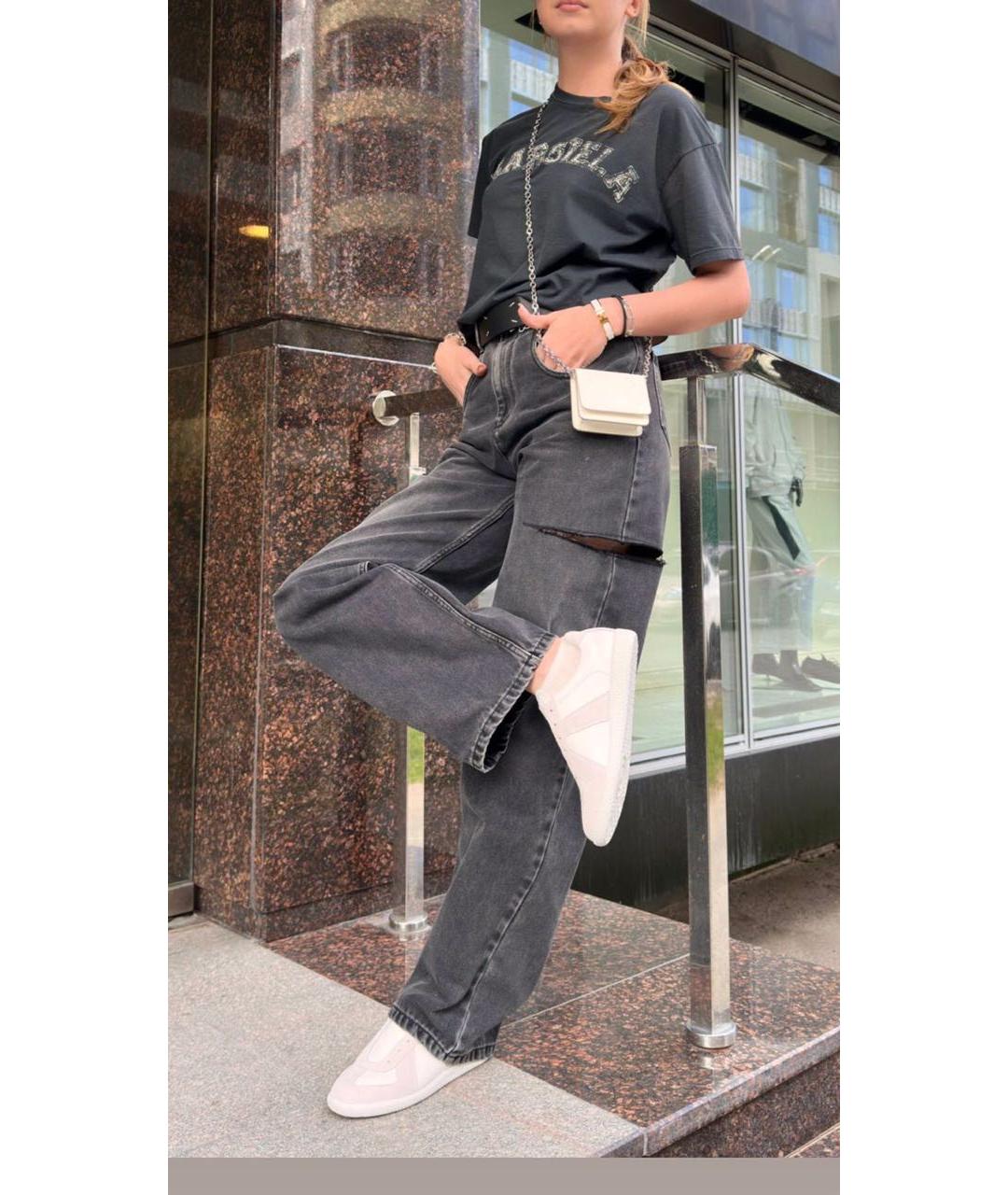 MAISON MARGIELA Серые хлопковые прямые джинсы, фото 6