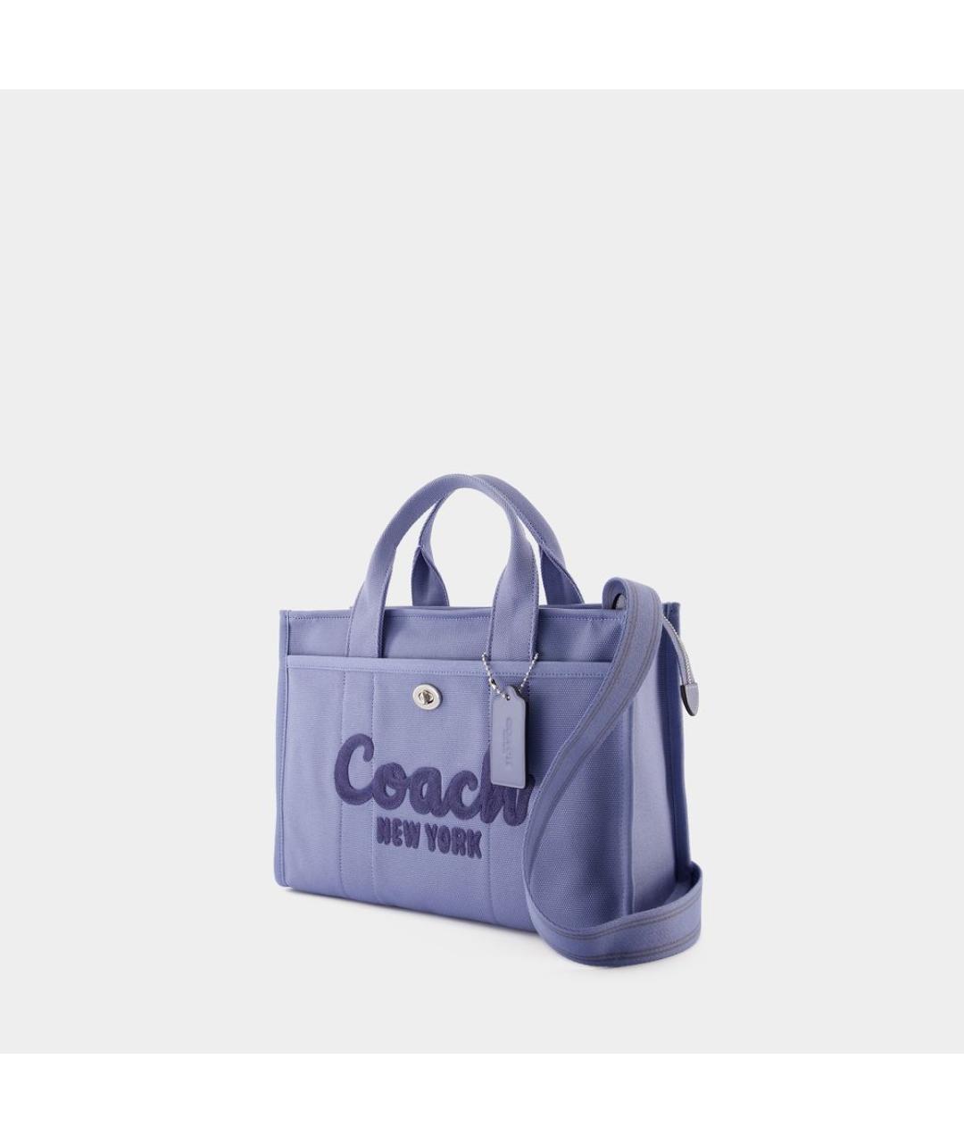 COACH Синяя хлопковая сумка тоут, фото 2