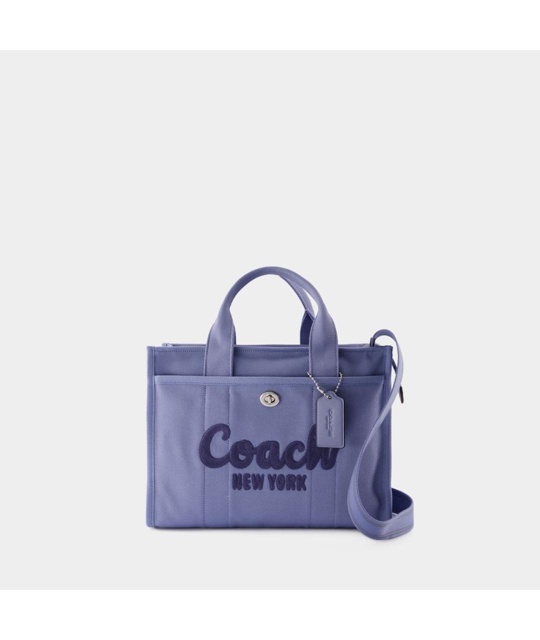COACH Синяя хлопковая сумка тоут, фото 5