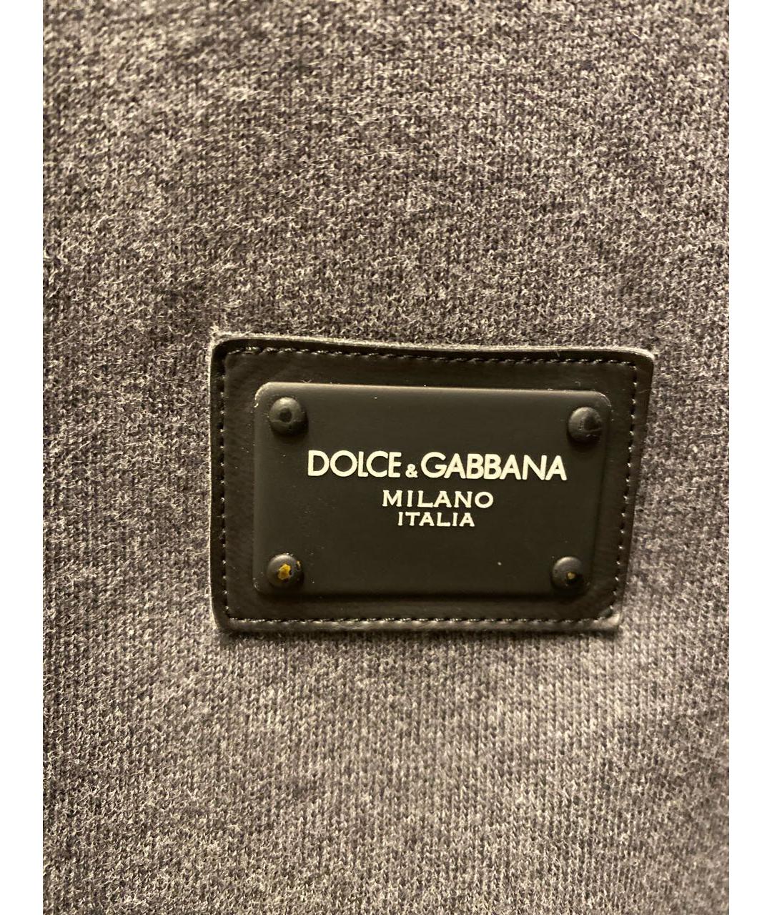 DOLCE&GABBANA Серый хлопковый спортивный костюм, фото 5