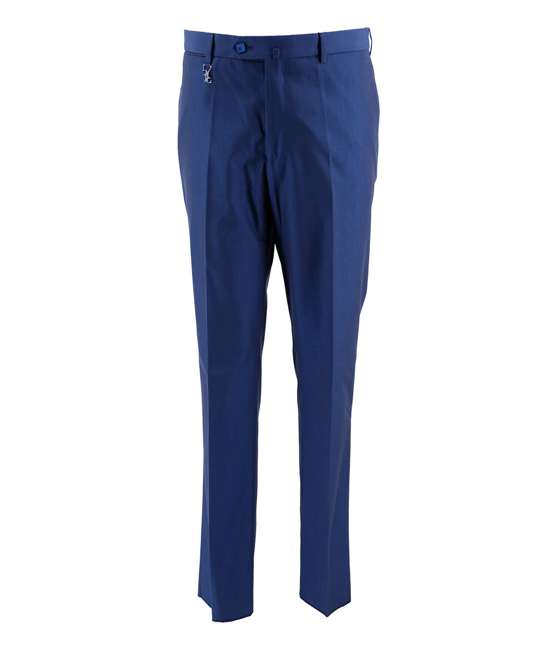 BILLIONAIRE Синие хлопковые классические брюки, фото 1