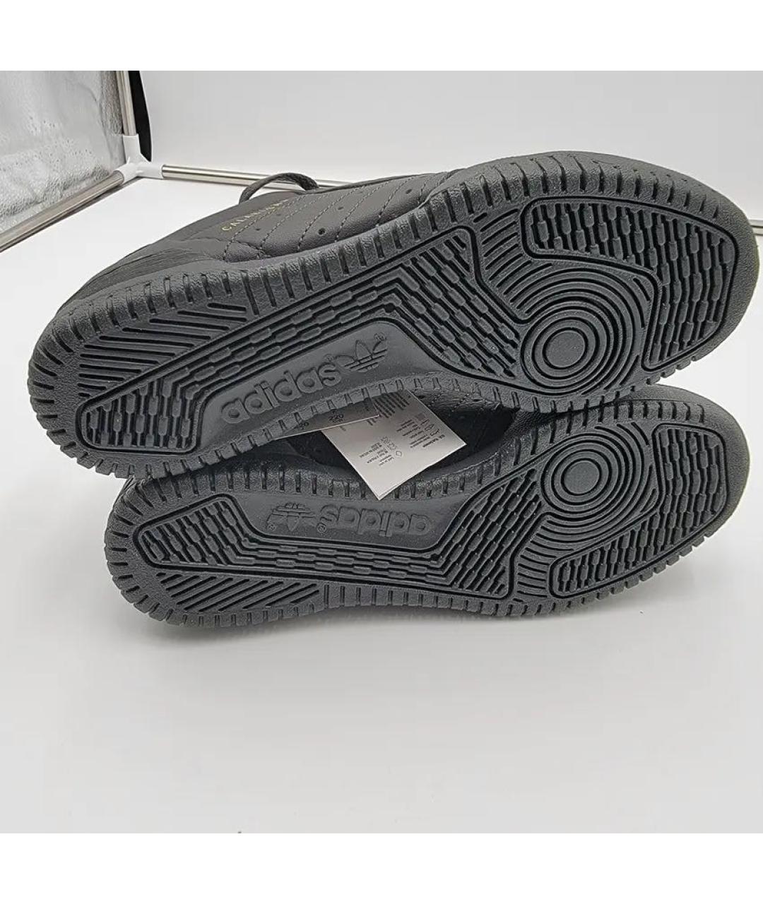 ADIDAS YEEZY Черные кожаные низкие кроссовки / кеды, фото 6