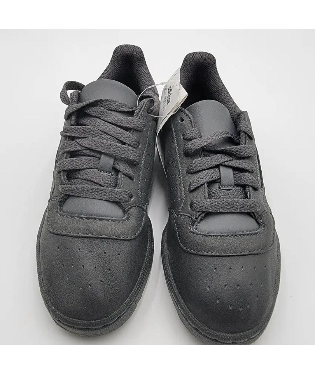 ADIDAS YEEZY Черные кожаные низкие кроссовки / кеды, фото 5