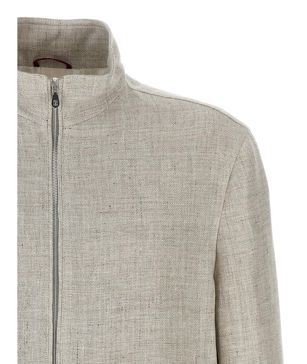 BRUNELLO CUCINELLI Бежевая льняная куртка, фото 3
