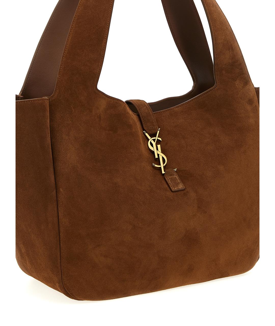 SAINT LAURENT Коричневая замшевая сумка через плечо, фото 3