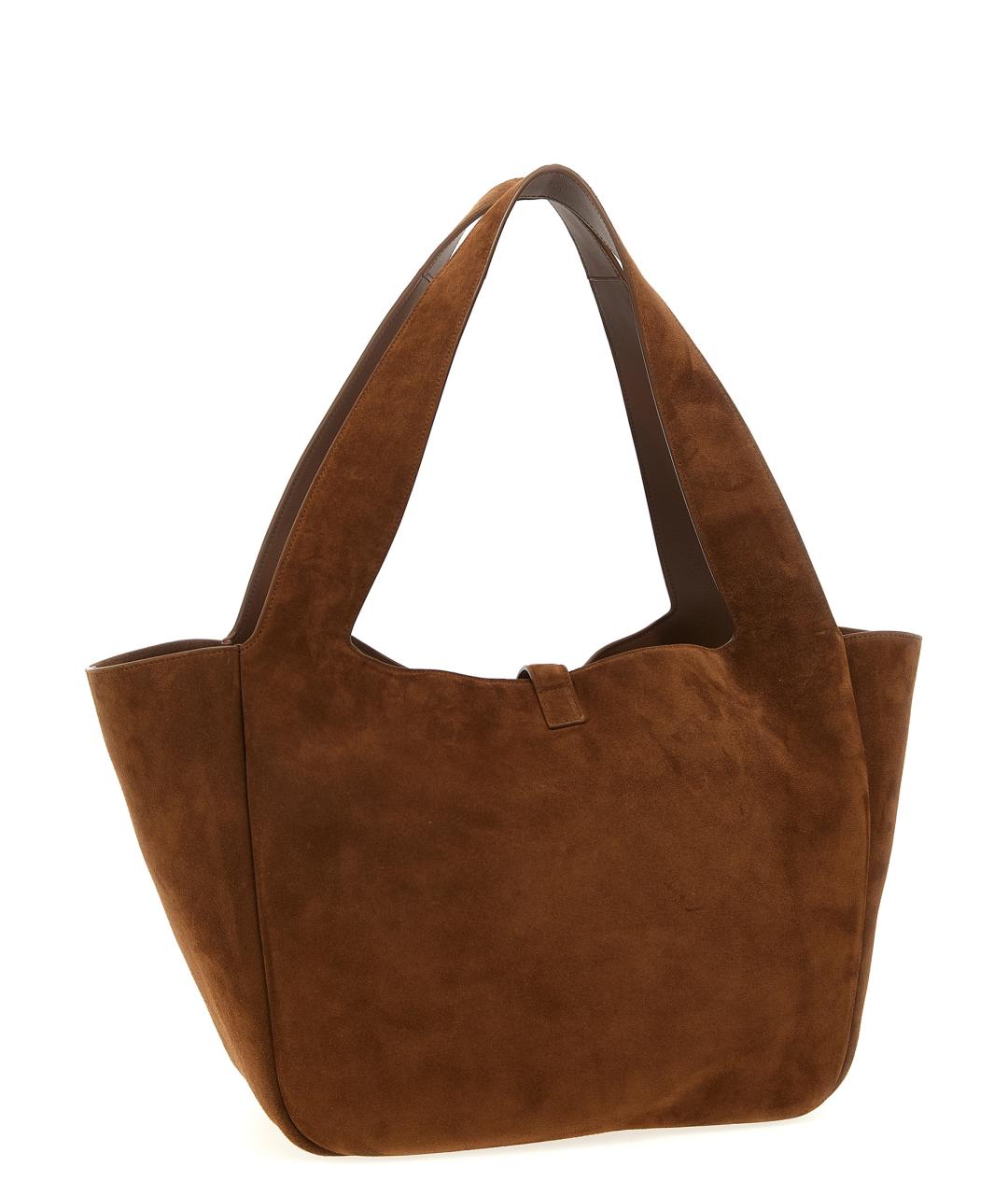 SAINT LAURENT Коричневая замшевая сумка через плечо, фото 2