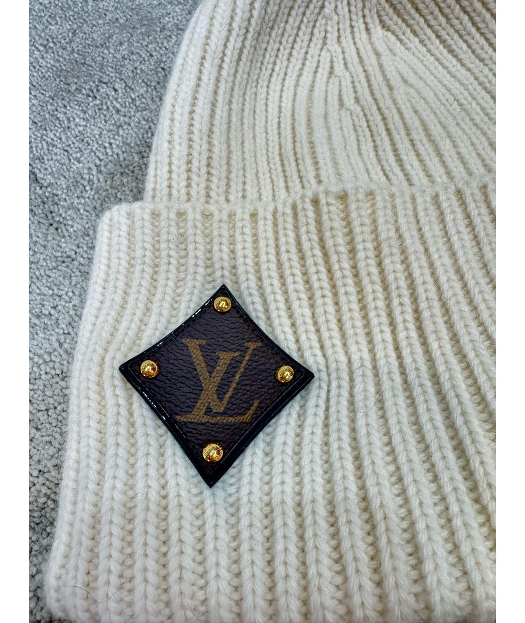 LOUIS VUITTON Белая шерстяная шапка, фото 7