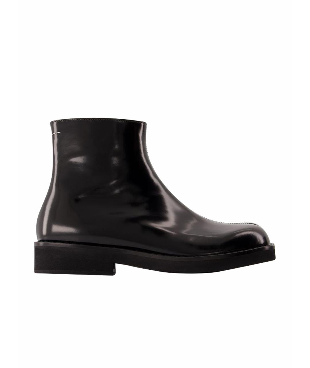 MM6 MAISON MARGIELA Черные кожаные высокие ботинки, фото 1
