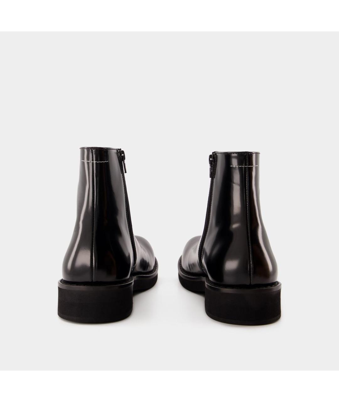 MM6 MAISON MARGIELA Черные кожаные высокие ботинки, фото 3