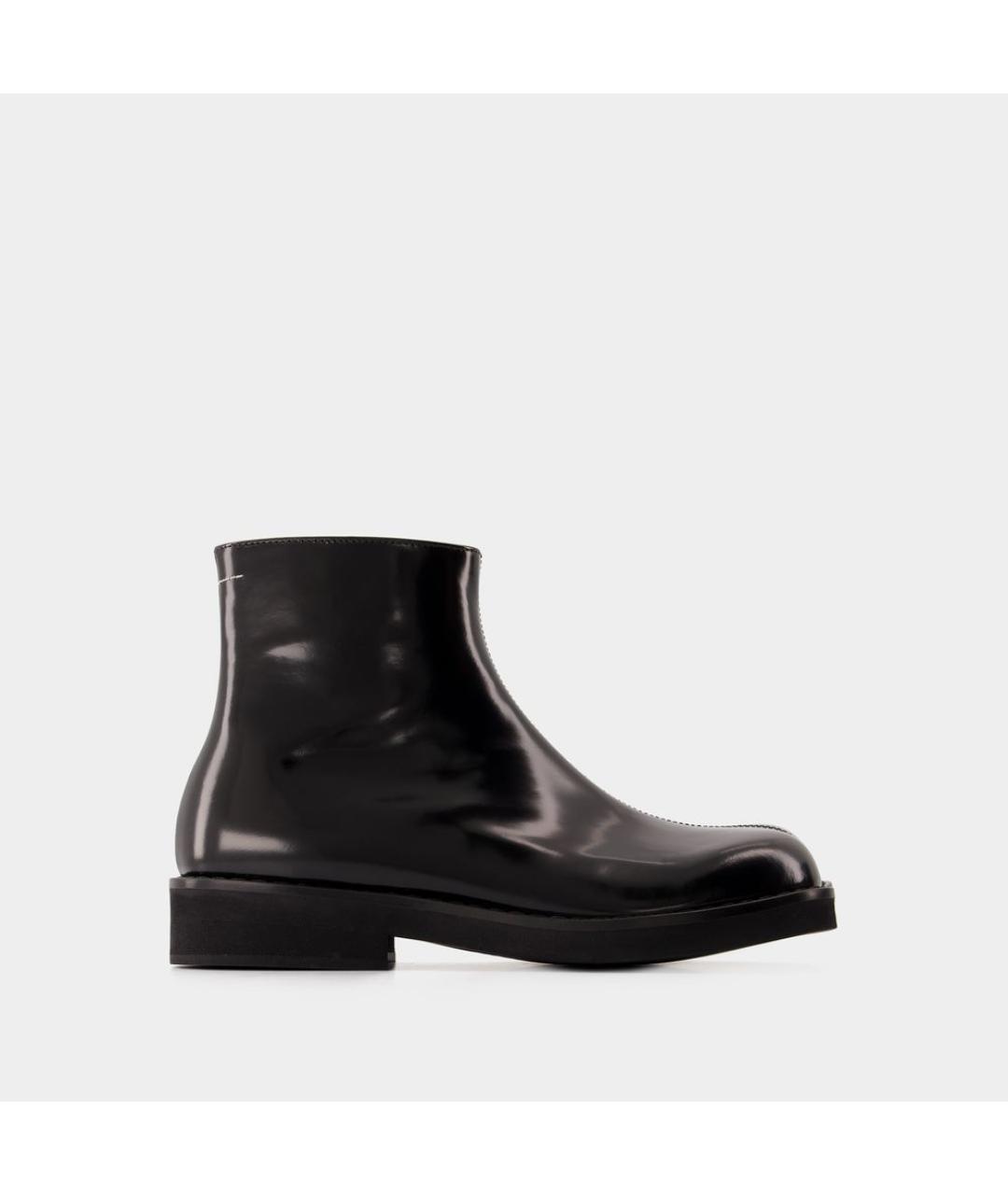 MM6 MAISON MARGIELA Черные кожаные высокие ботинки, фото 4