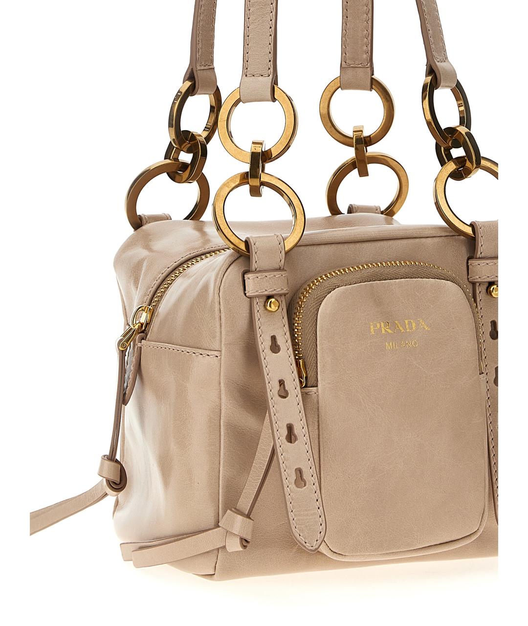 PRADA Бежевая замшевая сумка через плечо, фото 3