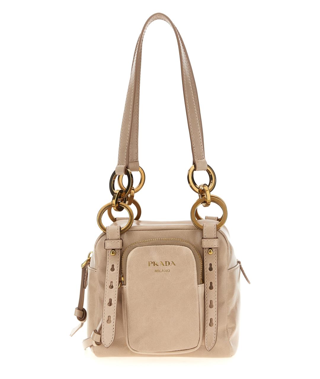 PRADA Бежевая замшевая сумка через плечо, фото 1