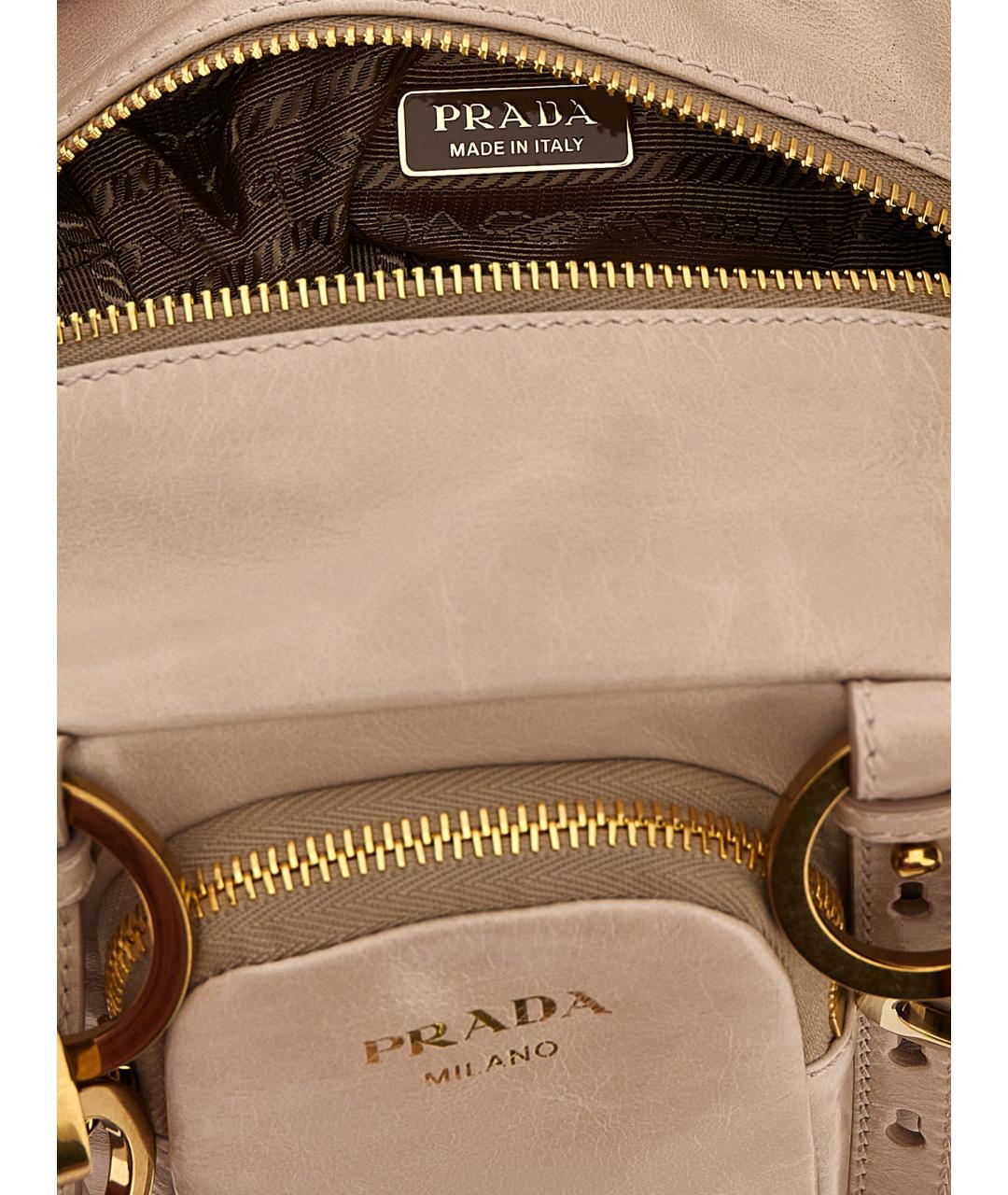 PRADA Бежевая замшевая сумка через плечо, фото 4