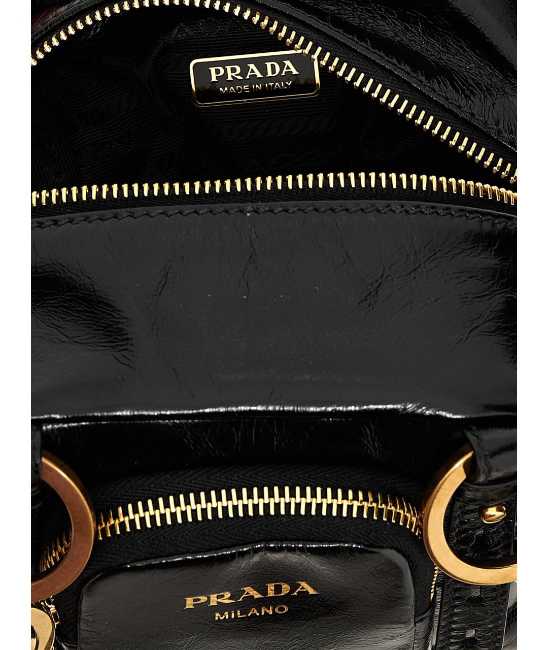 PRADA Черная кожаная сумка через плечо, фото 4